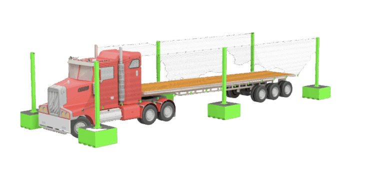 Fixed Base Portable Truck Netting System