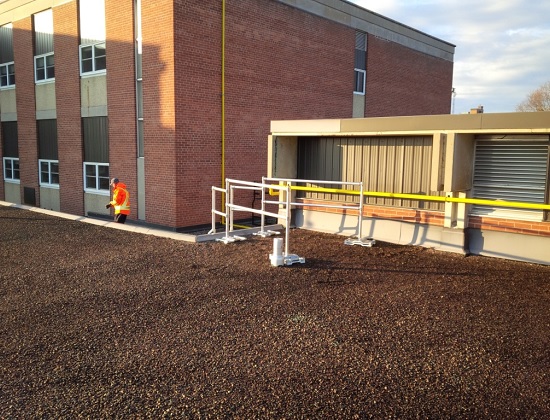 Four step RoofStep Ladder for Access over Parapet Wall