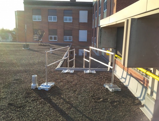 Four step RoofStep Ladder for Access over Parapet Wall