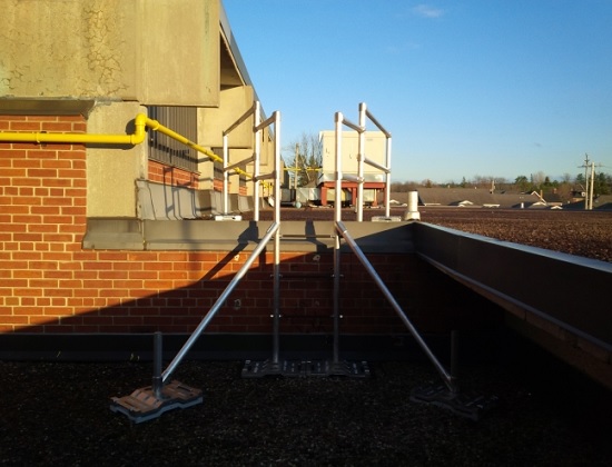 Four step RoofStep Ladder for Access over Parapet Wall