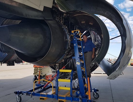 Engine Access Stand built for Rolls Royce Aircraft Engine under cowling