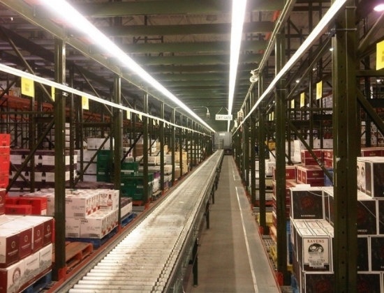 Pick module fall arrest system installed on pallet racks