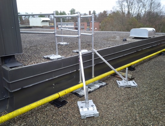 Three step RoofStep Ladder for Access over Parapet Wall