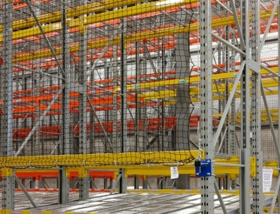 Standard offset RackGuard Netting for pallet racks | Safety netting