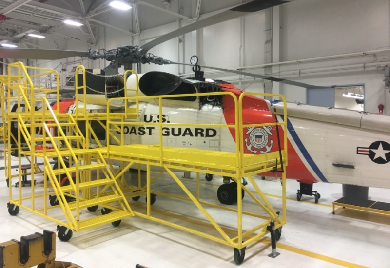 Rotor access stand for US Coast Guard helicopter