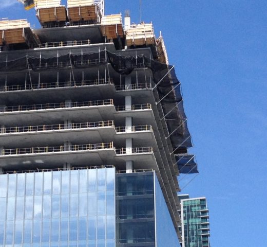 Debris netting: Fall Protection Netting in Downtown Toronto