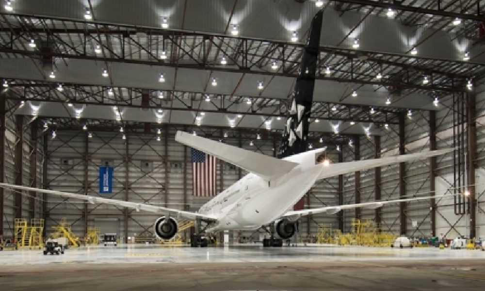 aircraft in hangar