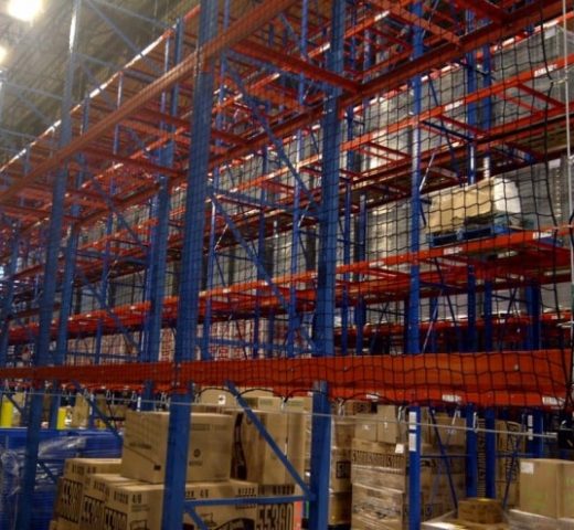 Pallet RackGuard Safety Netting Install in Terrebonne Quebec - masthead