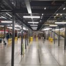 Horizontal safety netting in factory